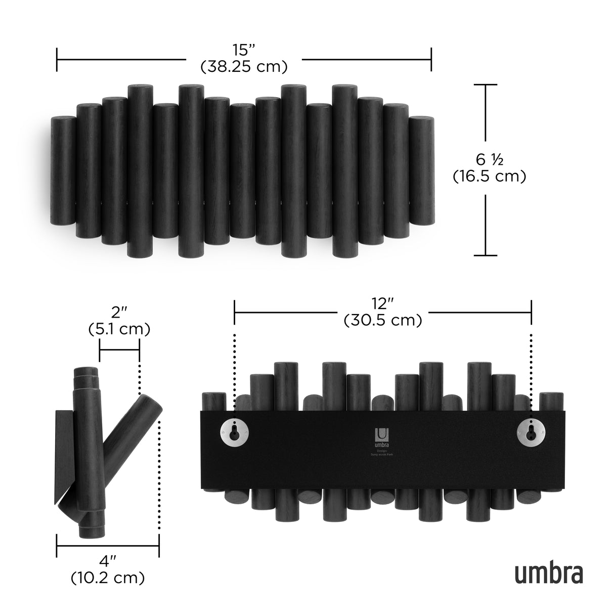 Picket Wall Hook Bundle - Black
