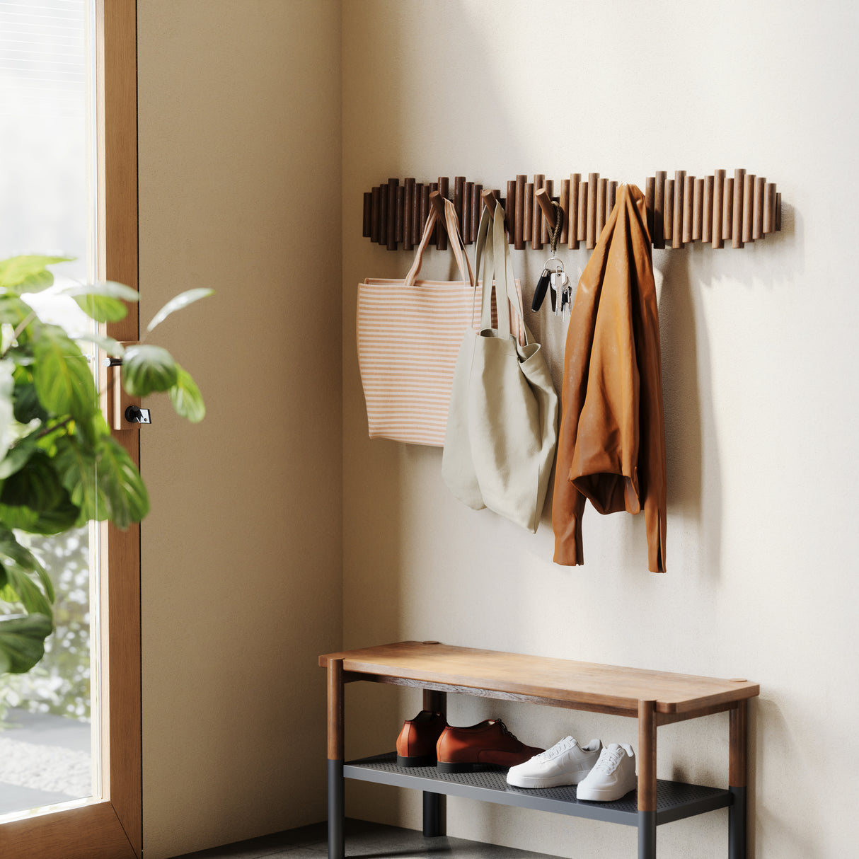 Picket Wall Hook Bundle - Aged Walnut