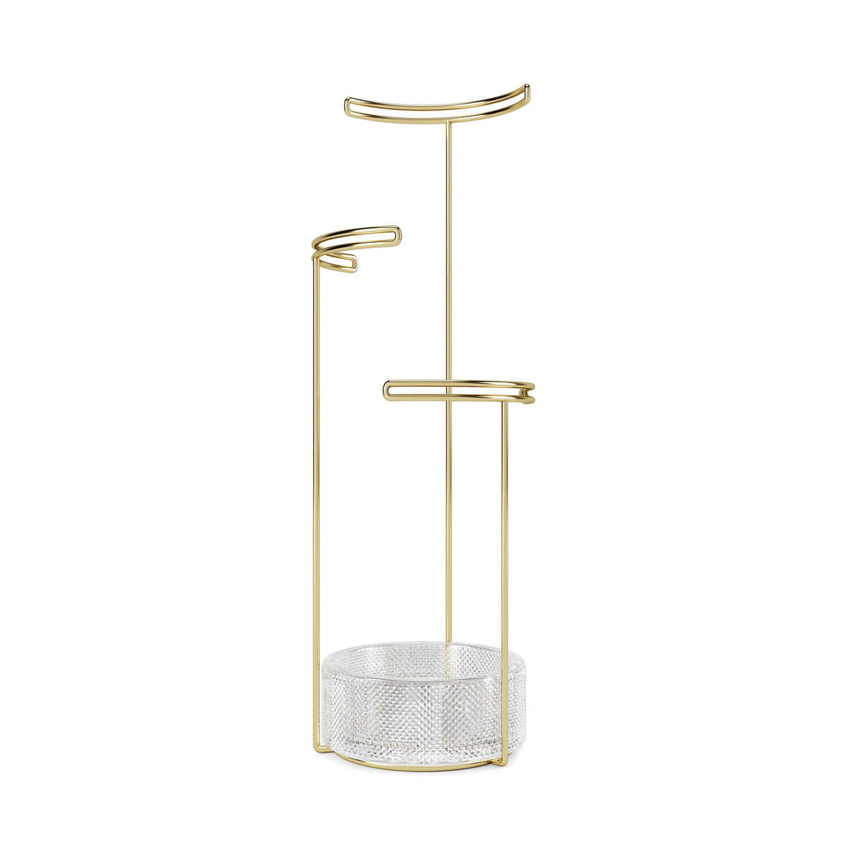 Tesora Jewellery Stand - Glass/Brass I Umbra – Umbra Australia