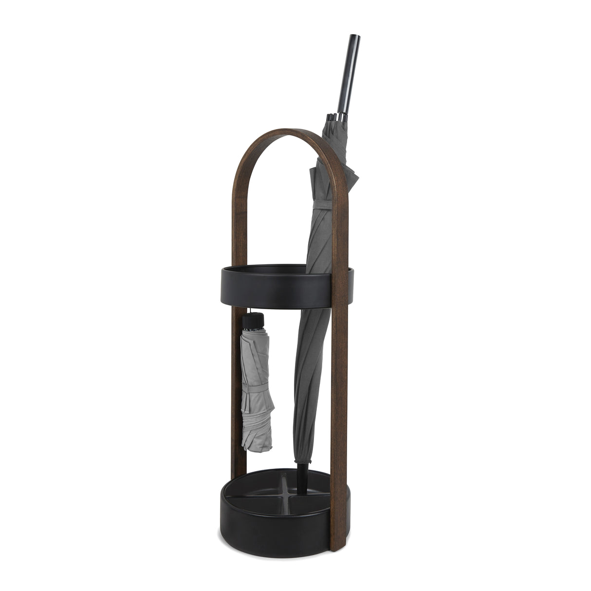 Bellwood Umbrella Stand - Black/Walnut