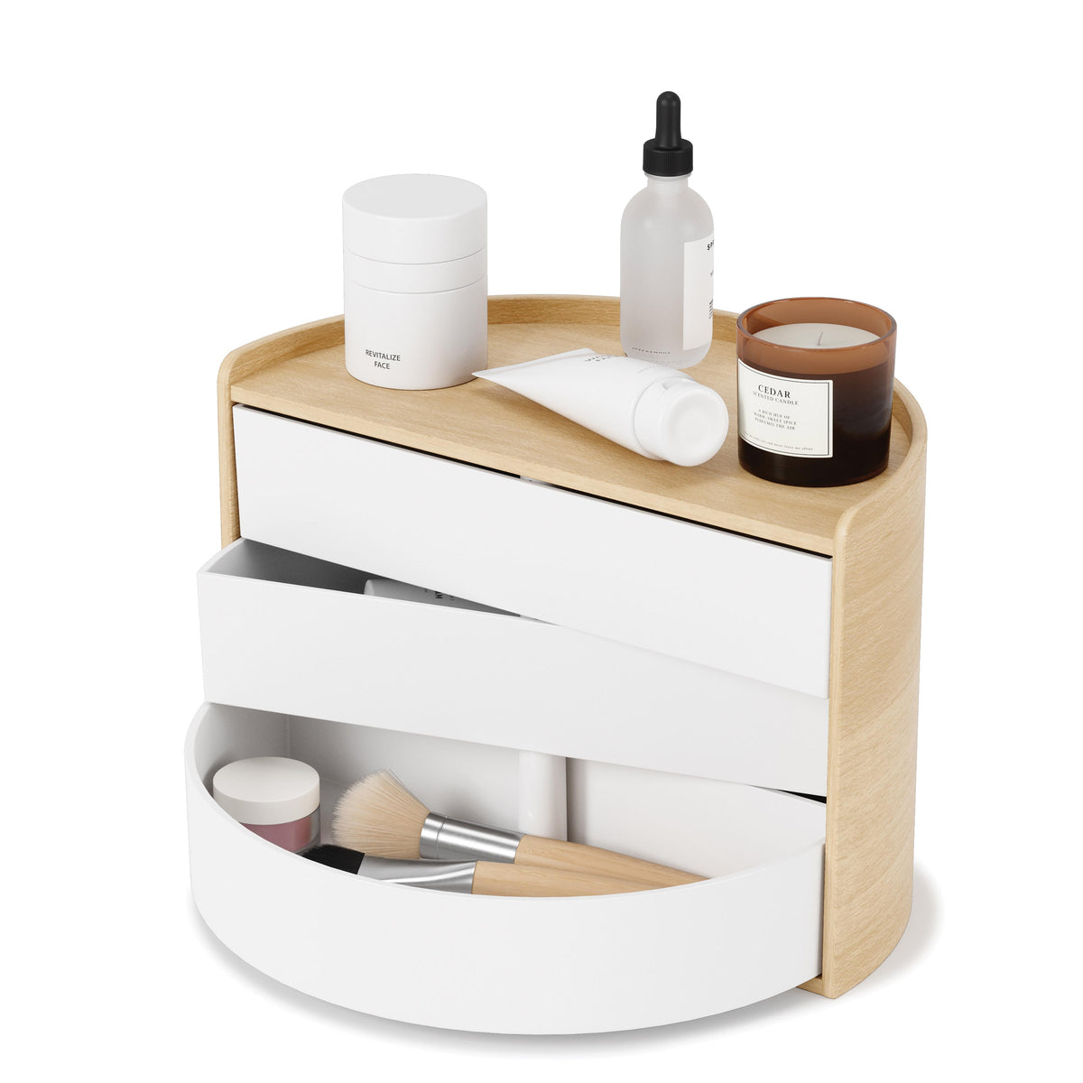Moona Storage Box - White/Natural I Umbra – Umbra Australia