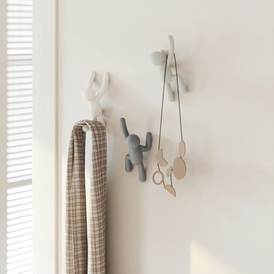 Buddy Wall Hooks Set of 3 - Grey