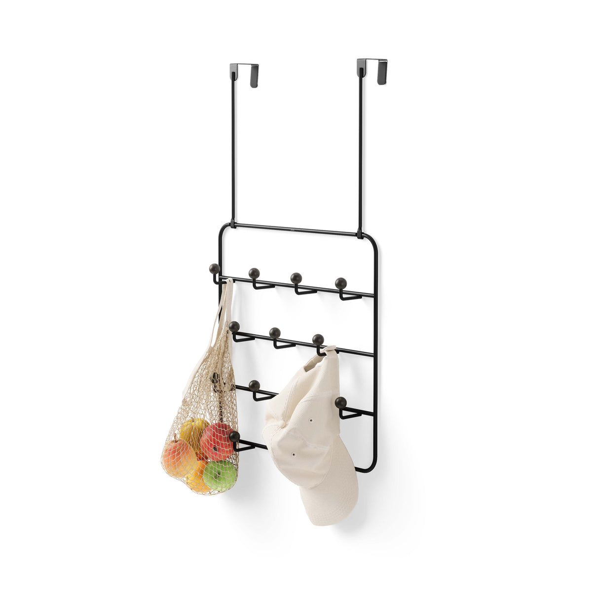 Estique Over-The-Door Multi Organiser - Black/Walnut