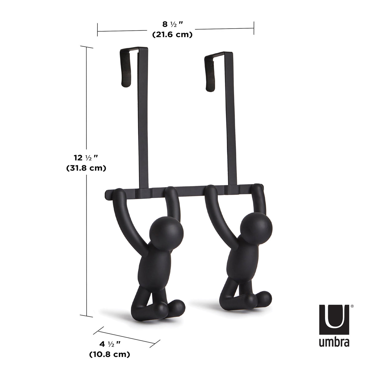 Buddy Over-The-Door Double Hook - Black