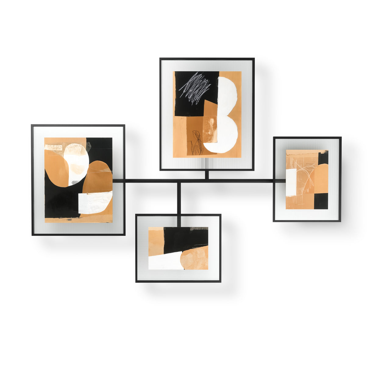 Flute Wall Gallery Frame Set of 4 - Black
