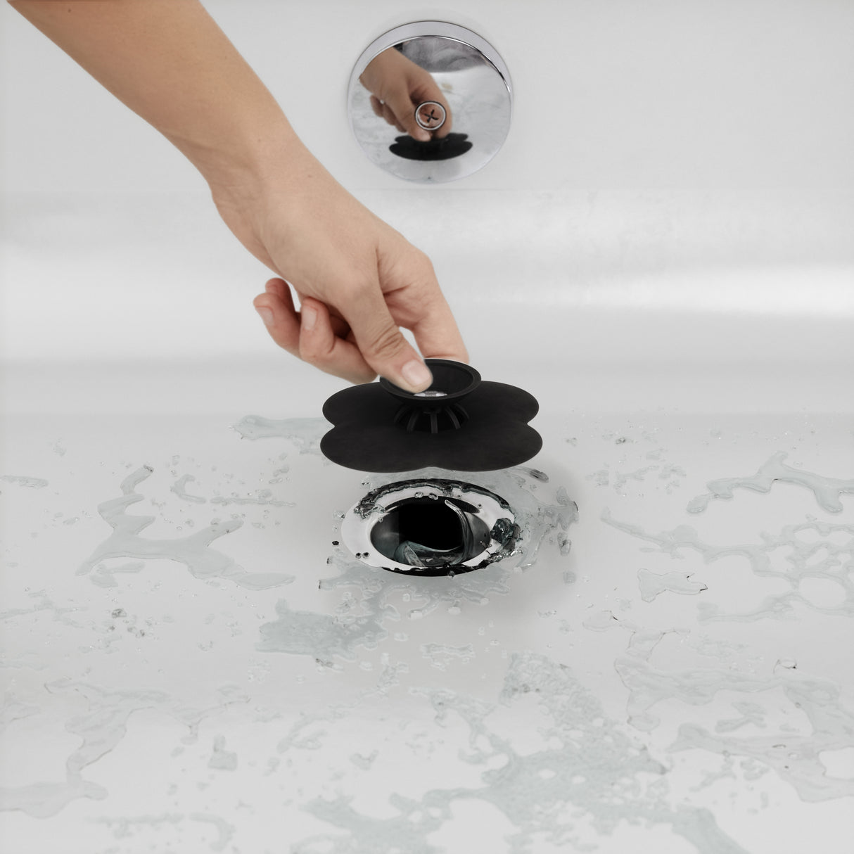 Bloom Drain Stop/Hair Catcher - Black