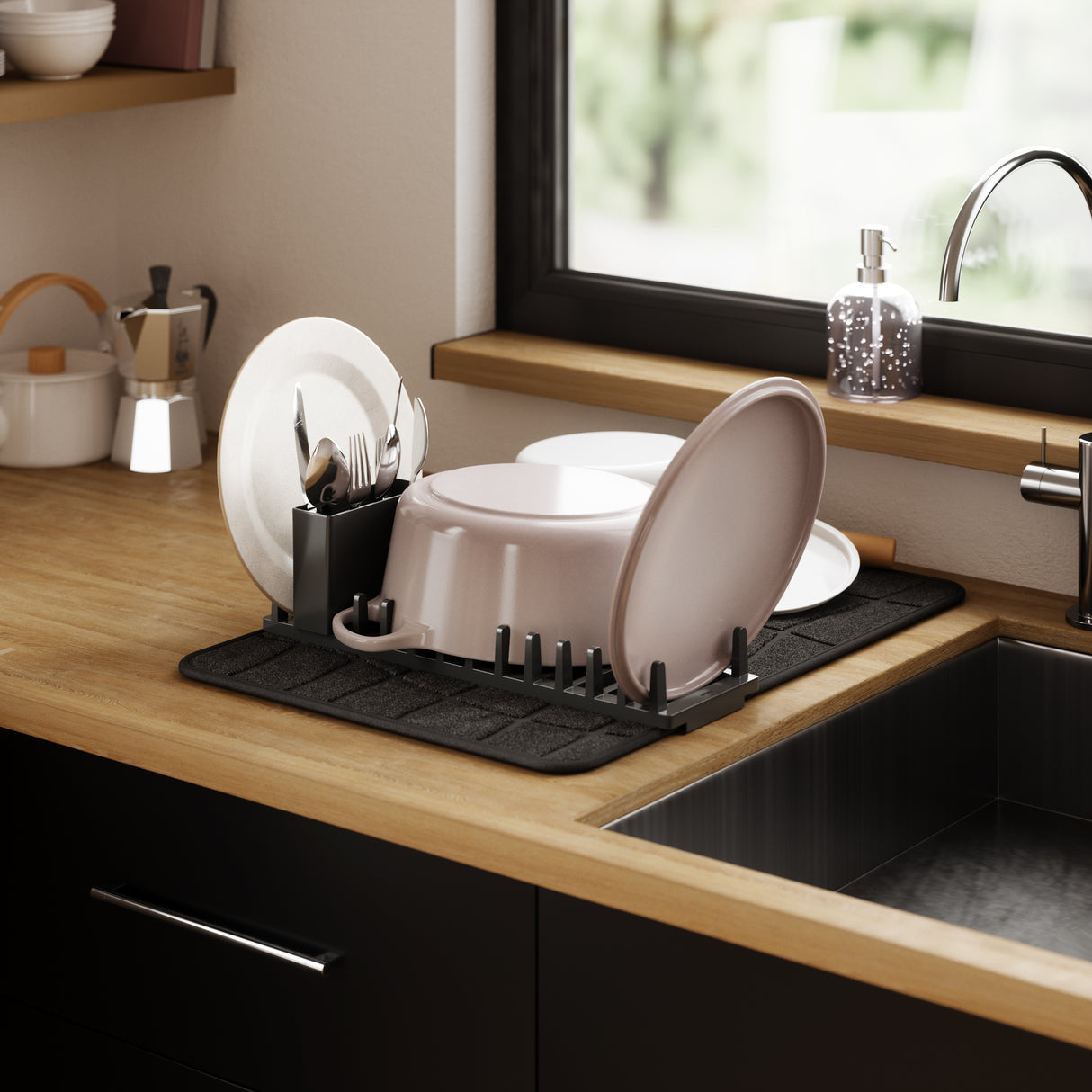 Udry Ultra Drying Rack with Mat - Black