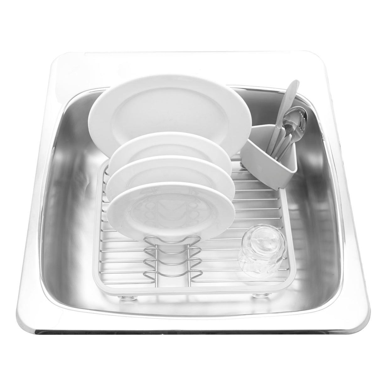 Sinkin Dish Rack - White/Nickel