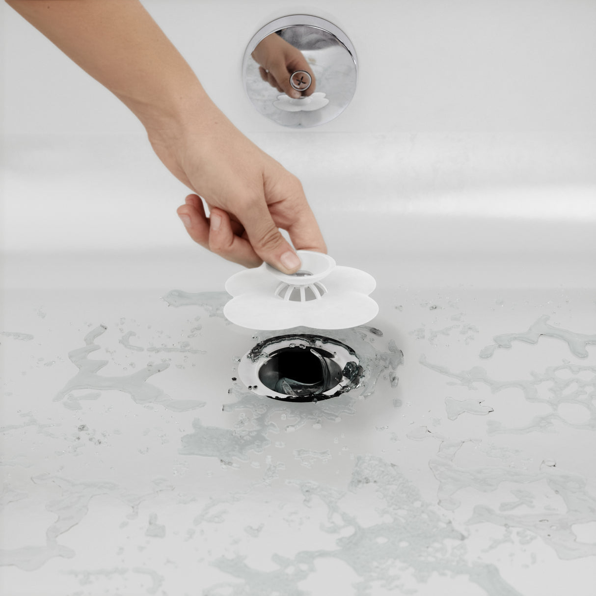 Bloom Drain Stop/Hair Catcher - White