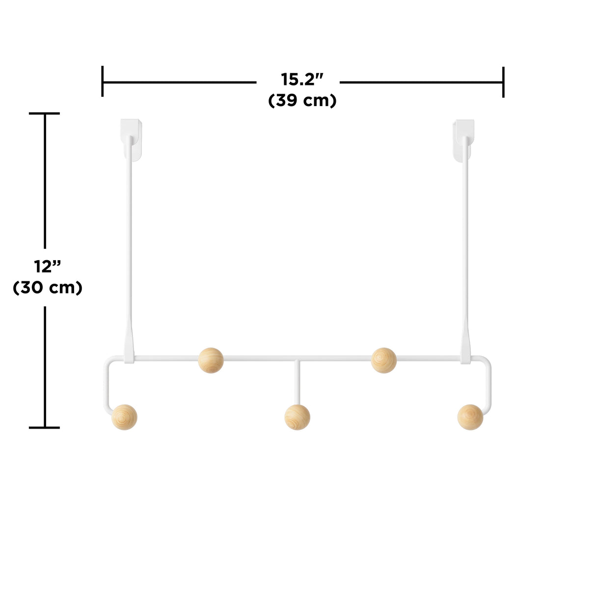 Estique Over-The-Door 5 Hook - White