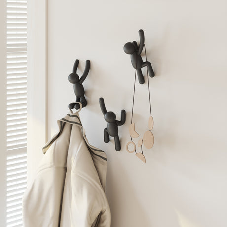Buddy Wall Hooks Set of 3 - Black