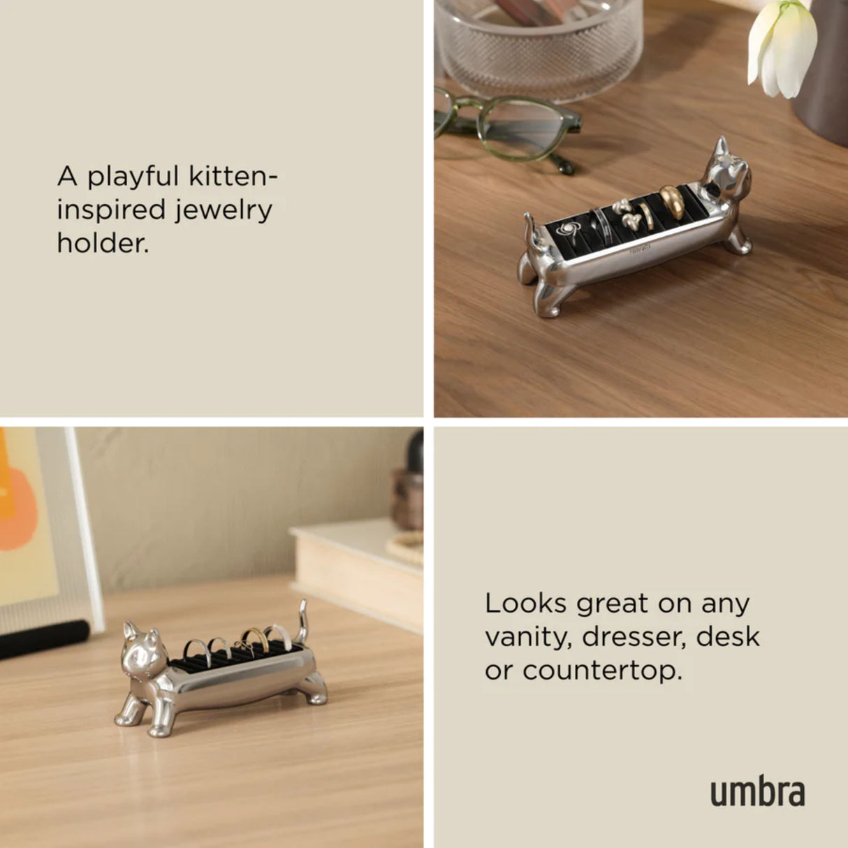 Ali Cat Ring Holder - Chrome