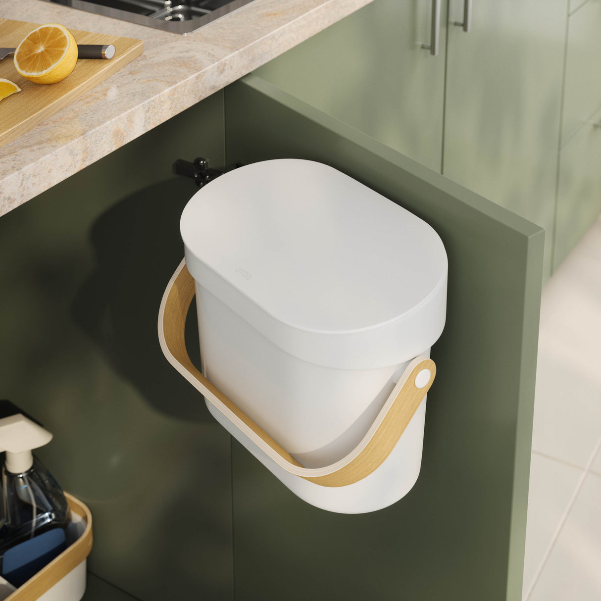 Bellwood Compost Bin - White/ Natural