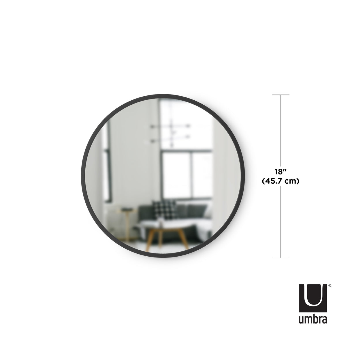 Hub Mirror - 45cm - Black