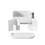 Sling Sink Caddy with Soap Pump - White