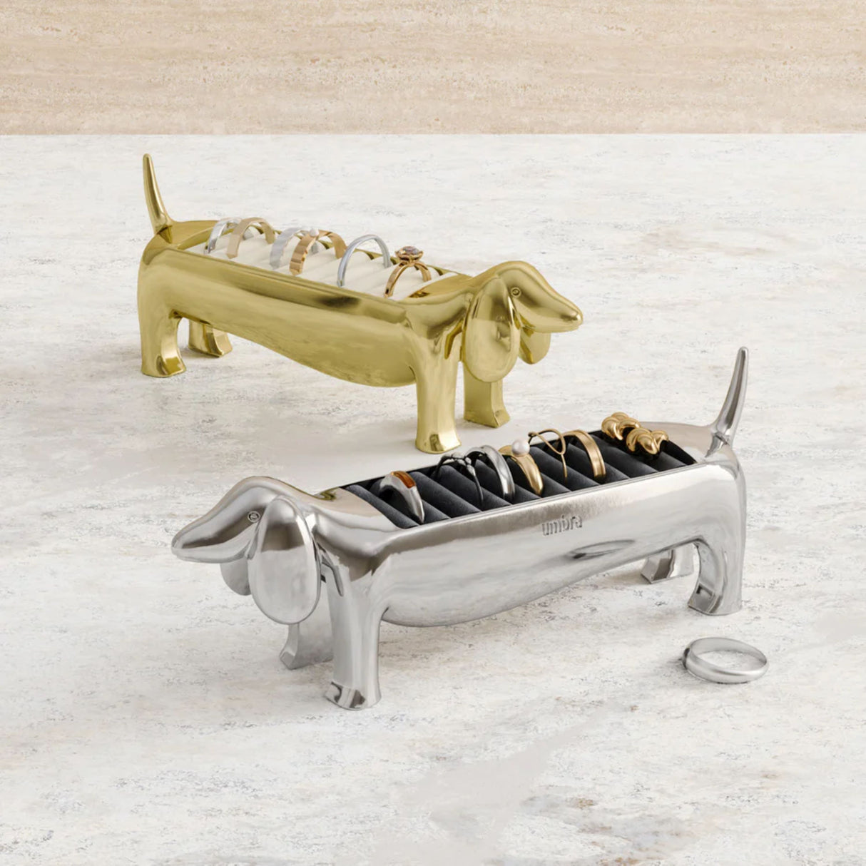 Dachsie Ring Holder - Brass
