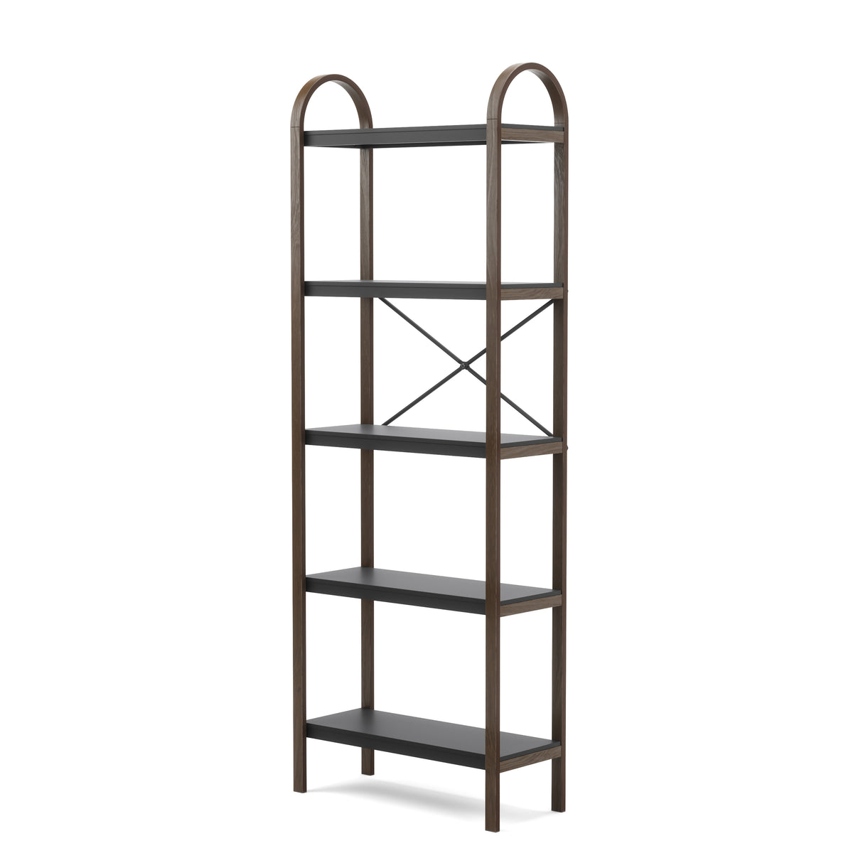 Bellwood Freestanding Shelf 5 Tier - Black/Walnut