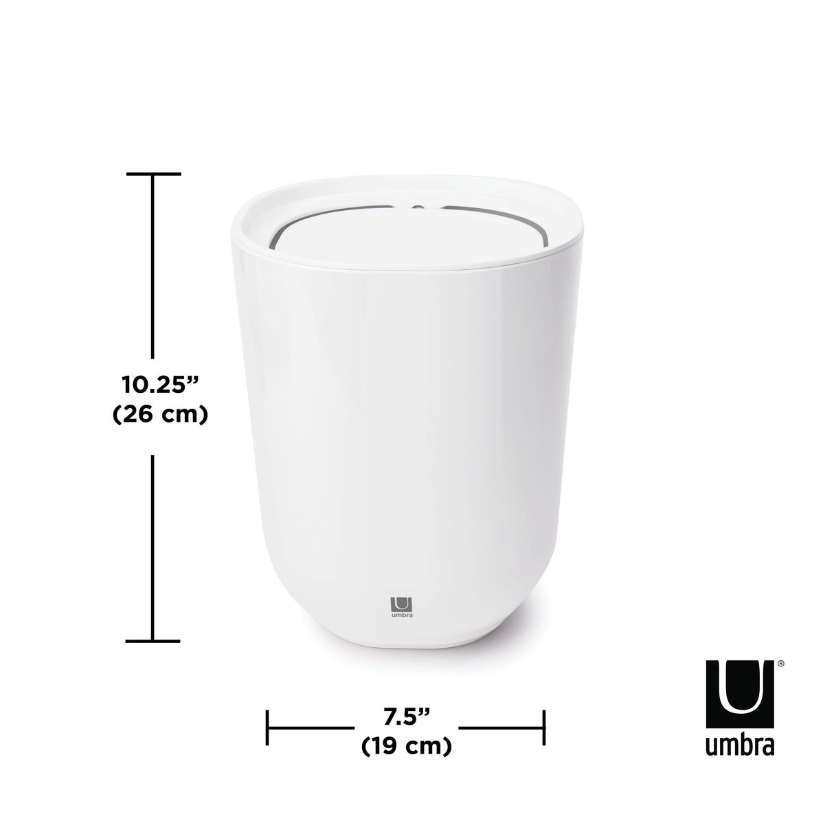 Step Bin with Lid - White