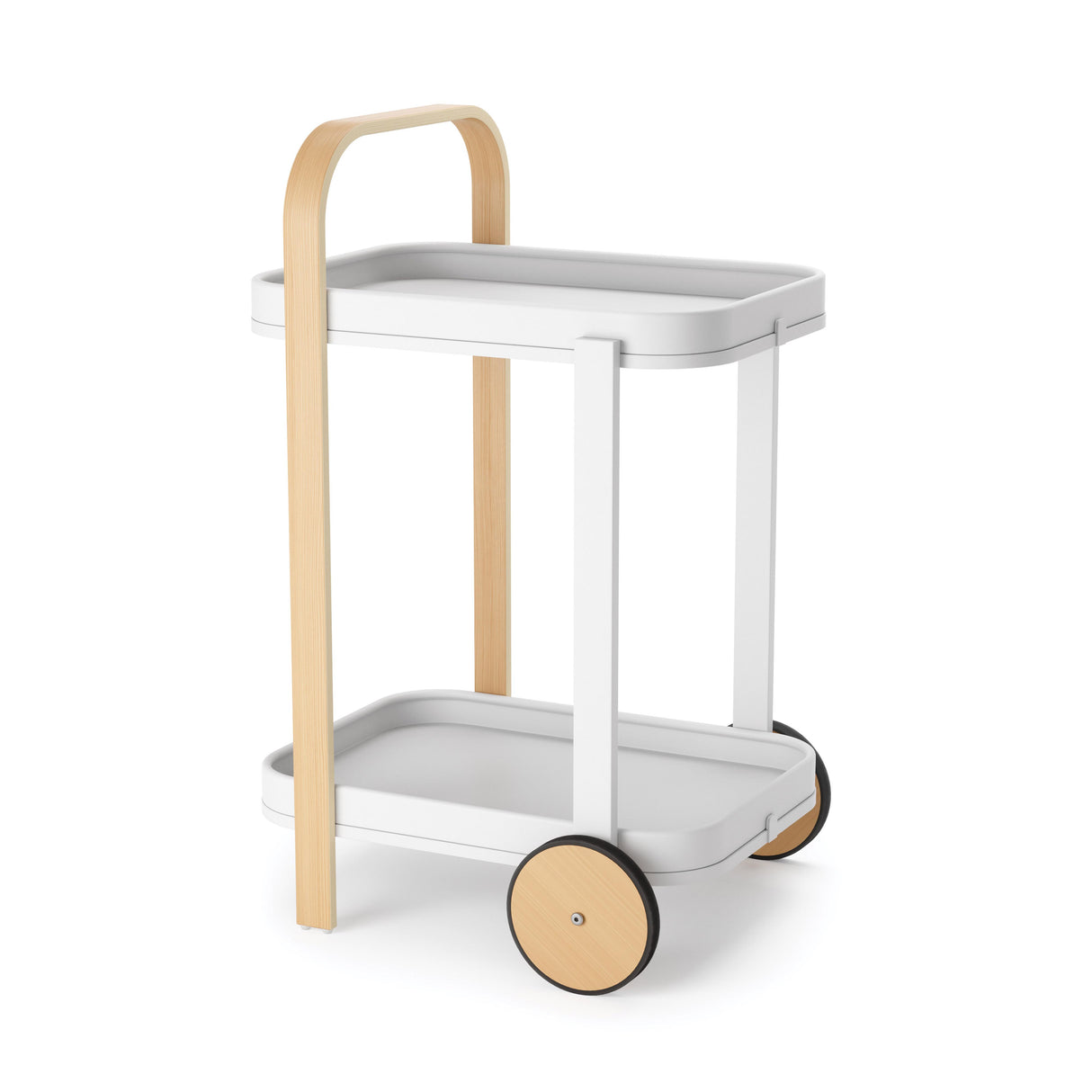 Bellwood Bar Serving Cart - White & Natural