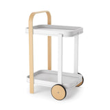 Bellwood Bar Serving Cart - White & Natural