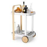 Bellwood Bar Serving Cart - White & Natural