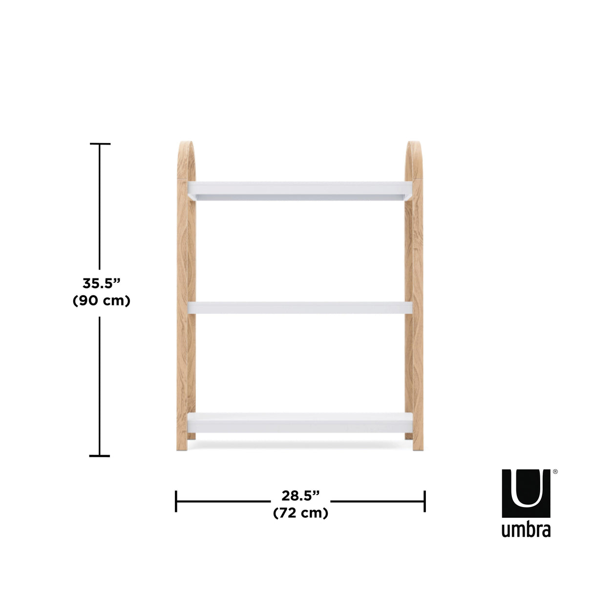 Bellwood Freestanding Shelf 3 Tier - White/Natural