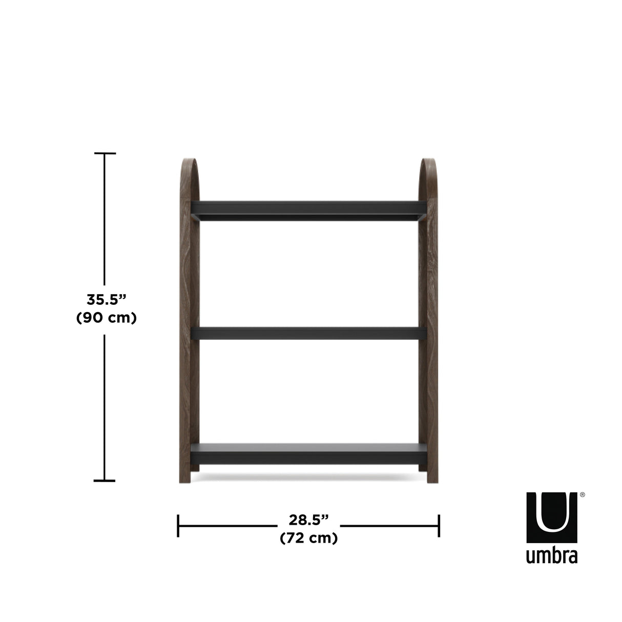 Bellwood Freestanding Shelf 3 Tier - Black/Walnut