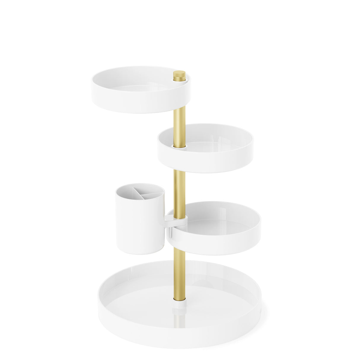 Pirouette Organiser - White/Brass