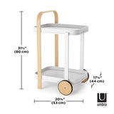 Bellwood Bar Serving Cart - White & Natural