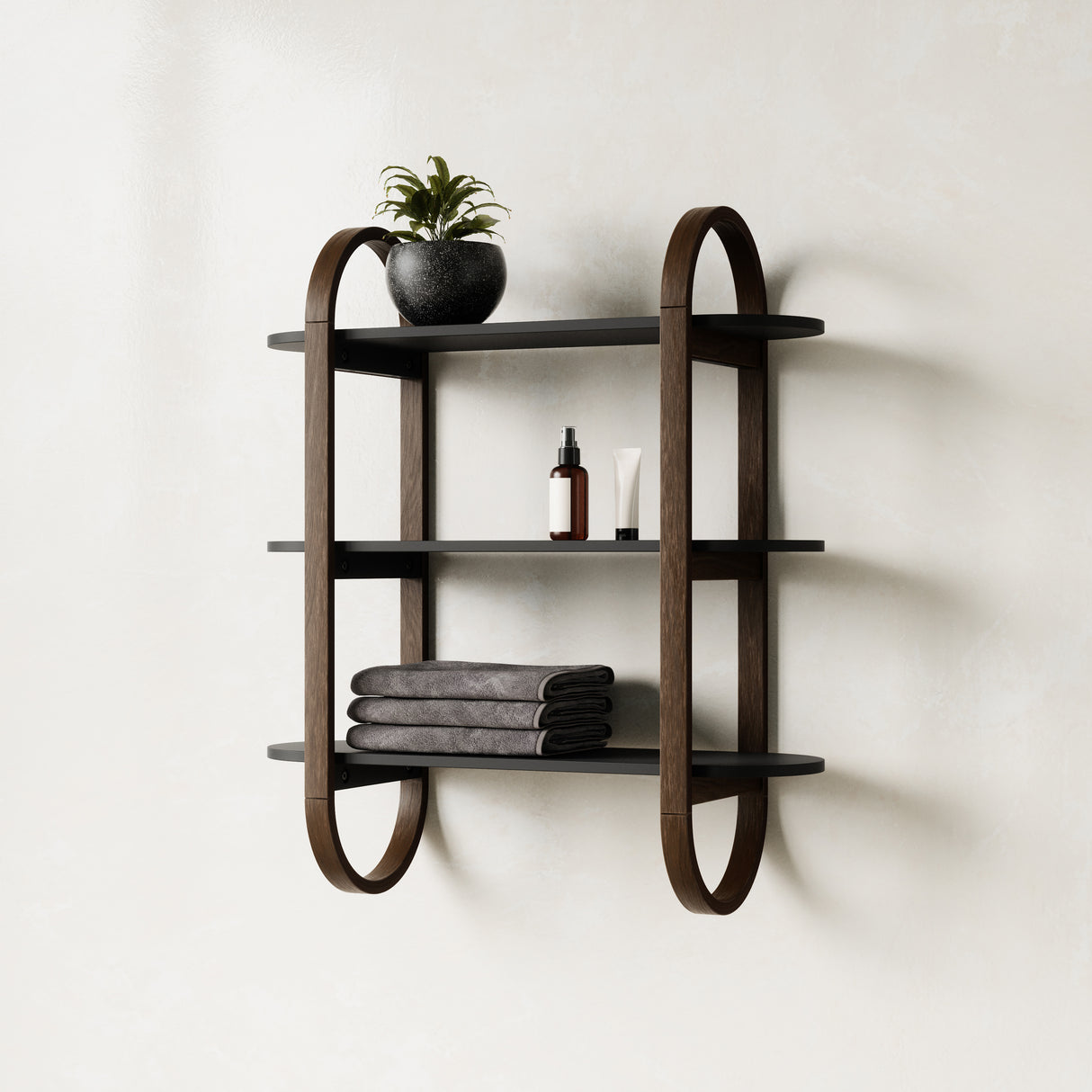 Bellwood Wall Shelf - Black/Walnut