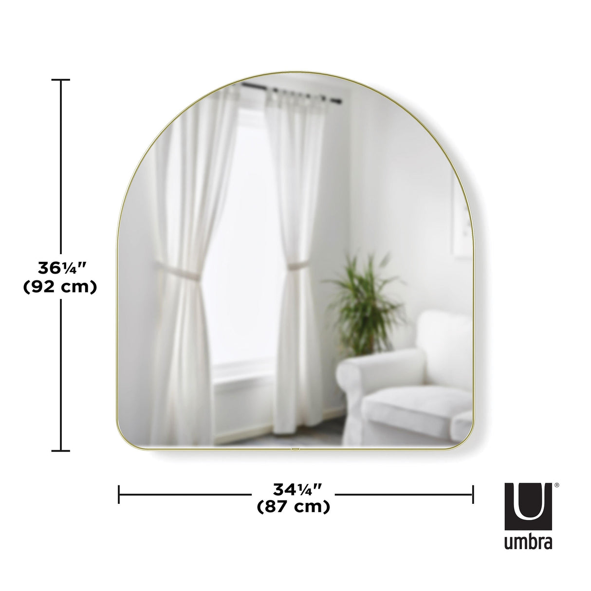 Hubba Arched Wall Mirror - Brass