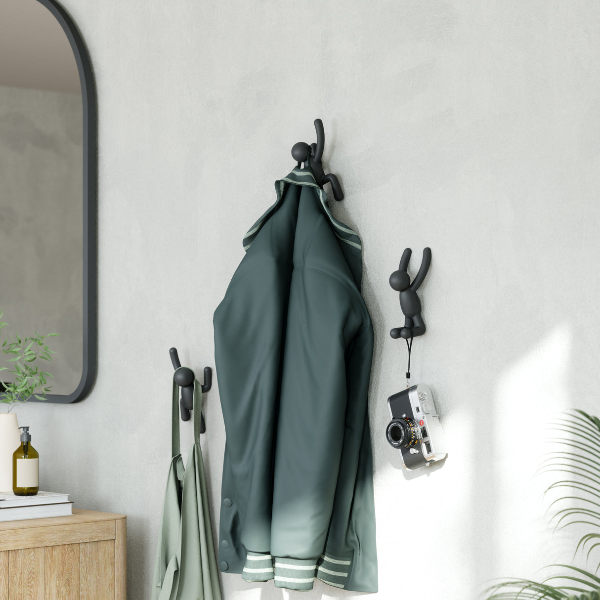 Buddy Wall Hooks Set of 3 - Black