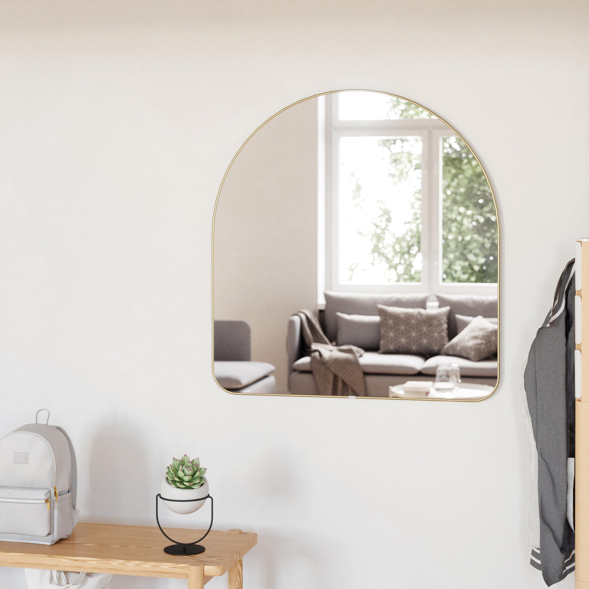 Hubba Arched Wall Mirror - Brass