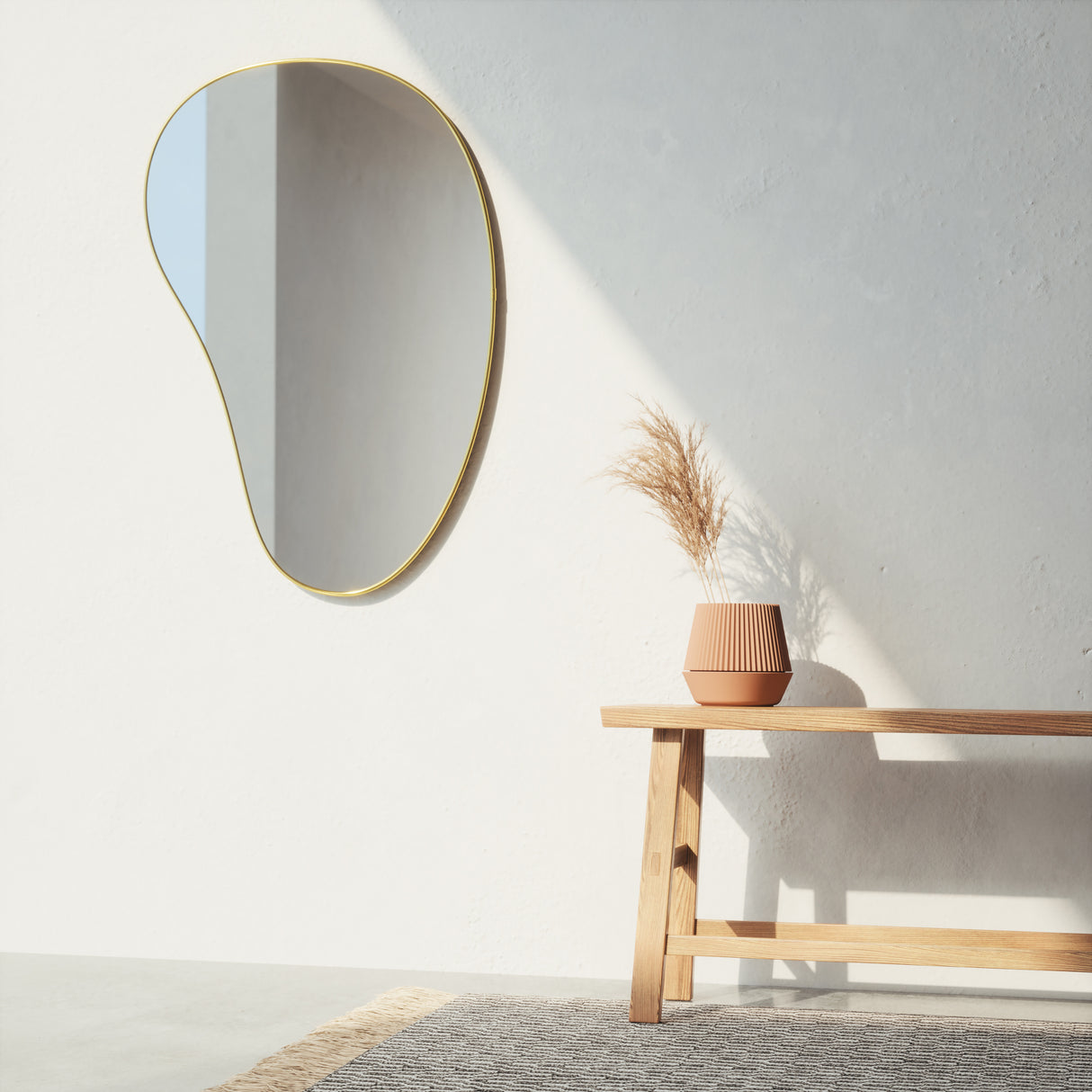 Hubba Pebble Wall Mirror - Brass