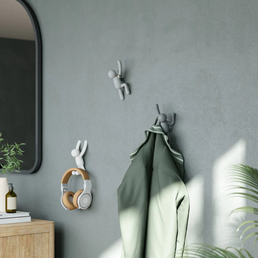Buddy Wall Hooks Set of 3 - Grey