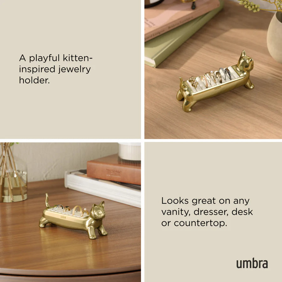 Ali Cat Ring Holder - Brass