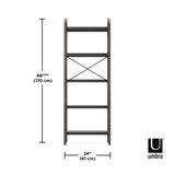 Bellwood Freestanding Shelf 5 Tier - Black/Walnut