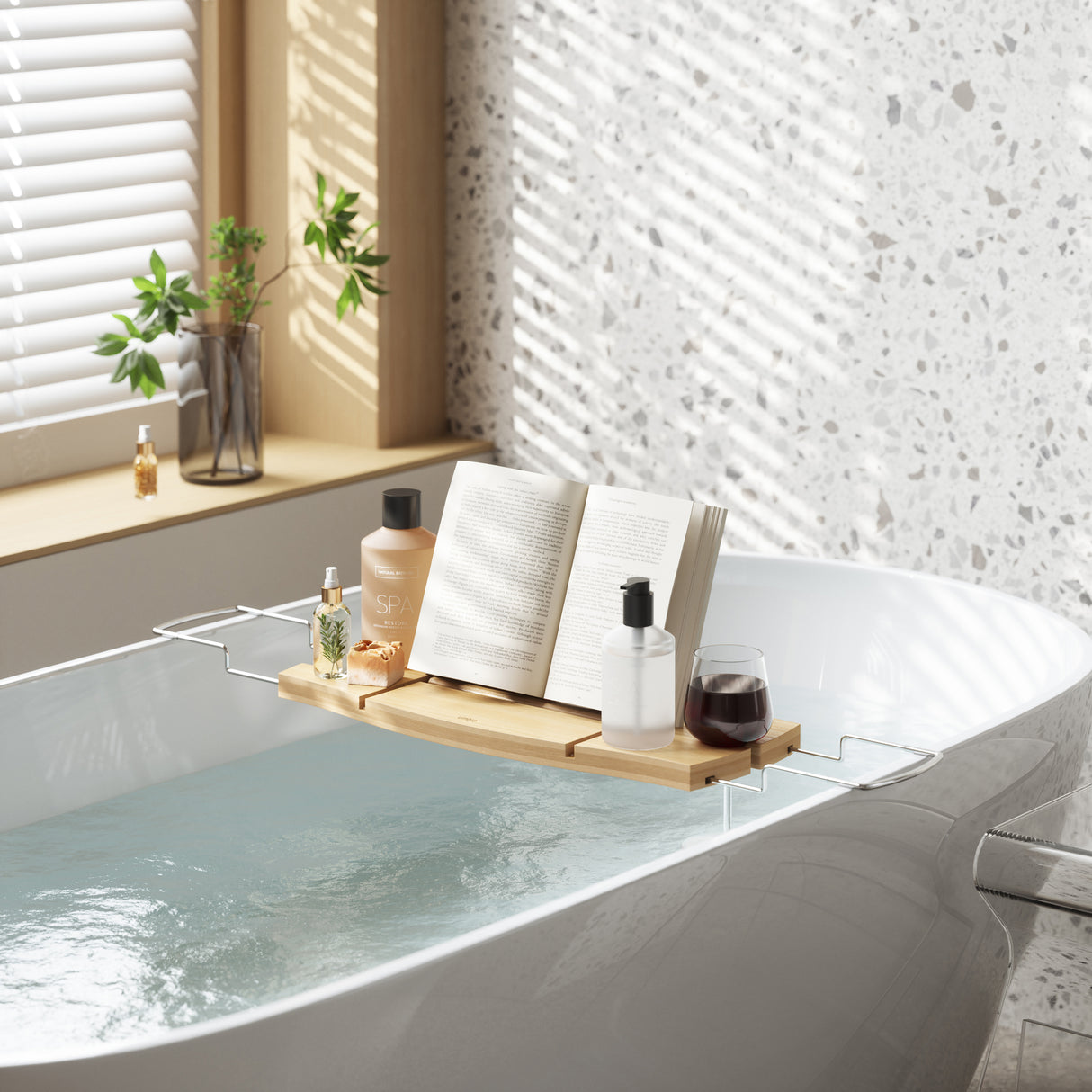 Aquala Bathtub Caddy & Tray - Natural