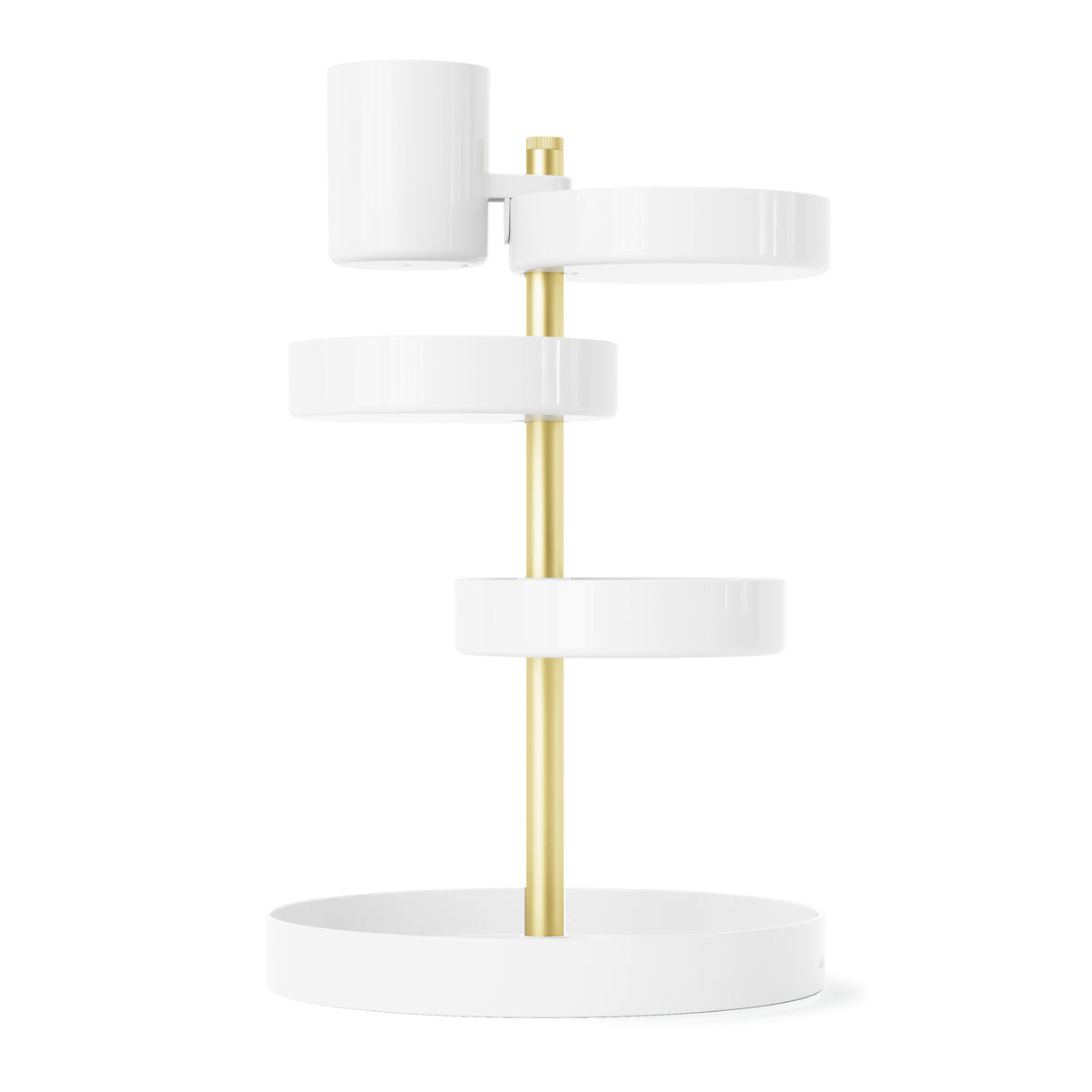 Pirouette Organiser - White/Brass