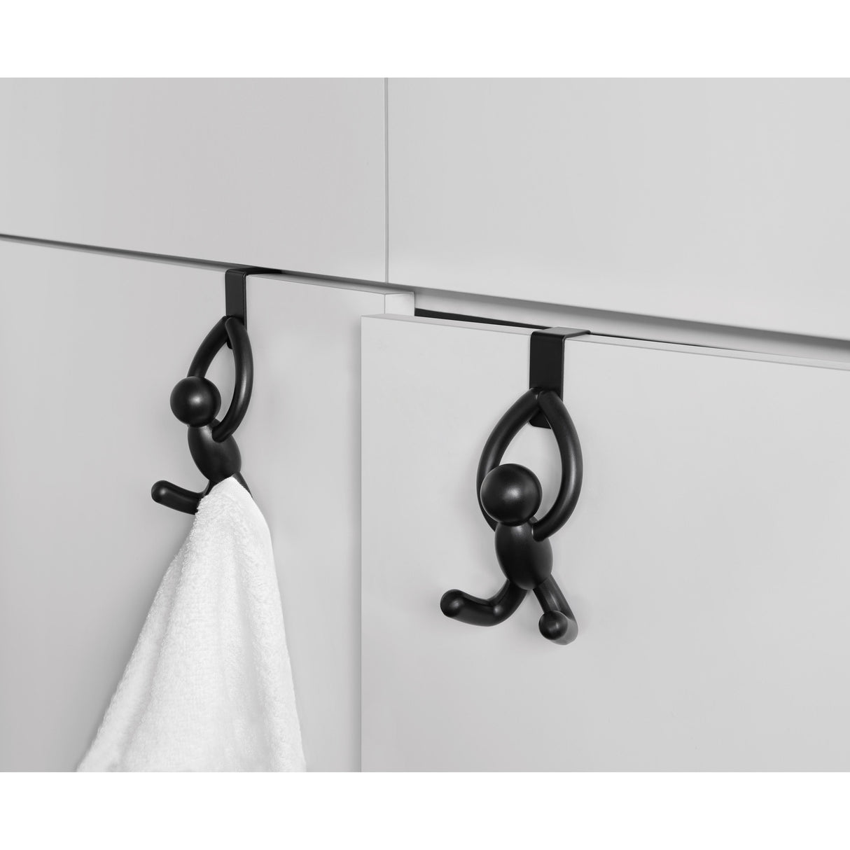 Buddy Over-The-Door Single Hook - Set of 2 - Black