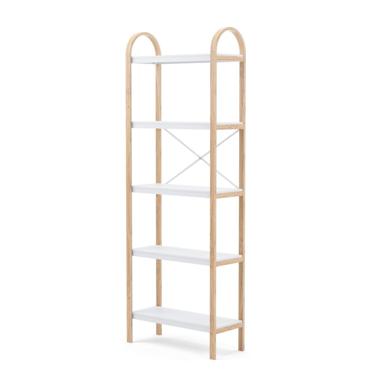 Bellwood Freestanding Shelf 5 Tier - White/Natural