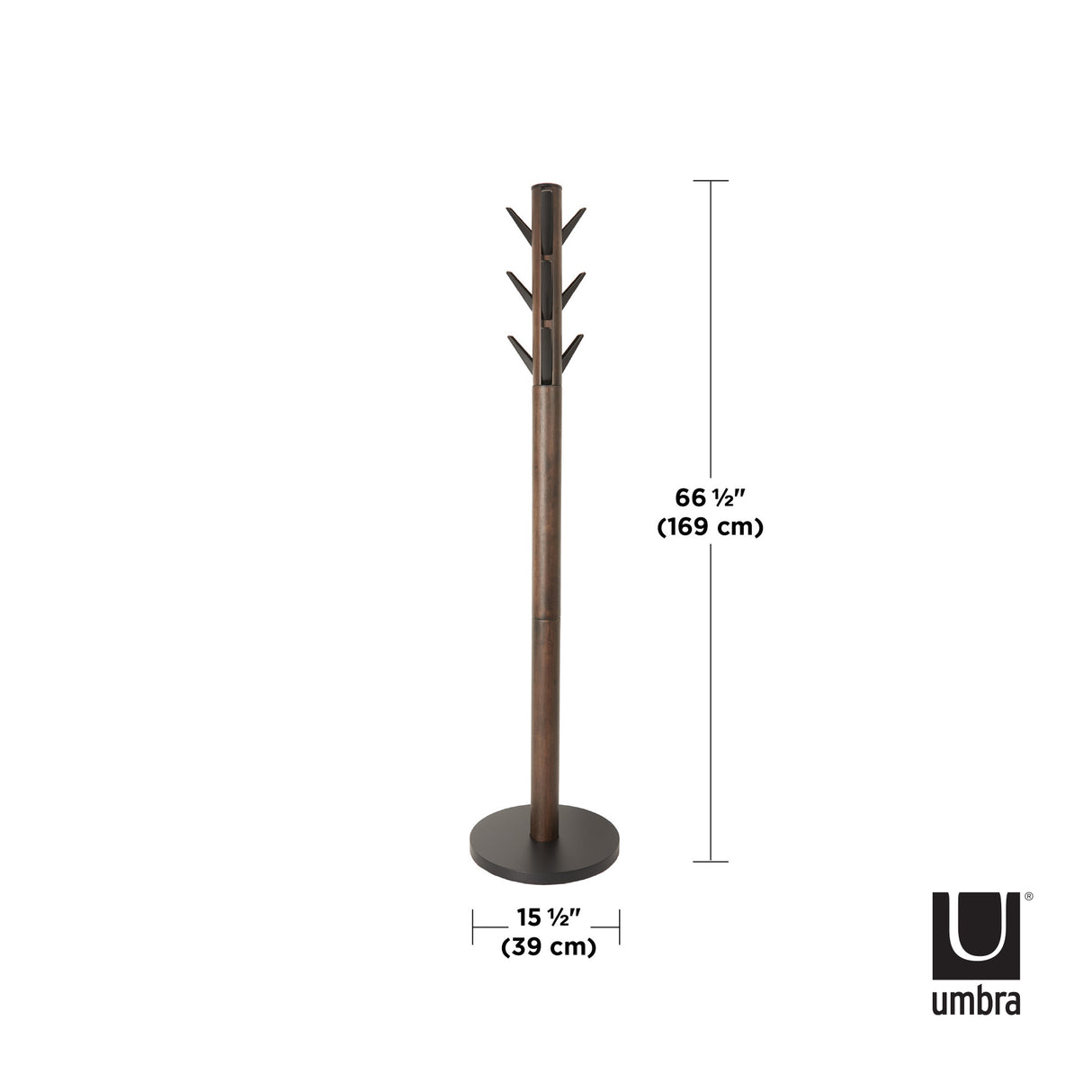 Flapper Coat Rack - Black/Walnut