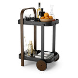 Bellwood Bar Serving Cart - Black & Walnut