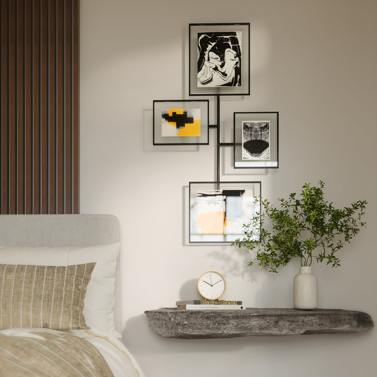 Flute Wall Gallery Frame Set of 4 - Black