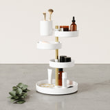 Pirouette Organiser - White/Brass