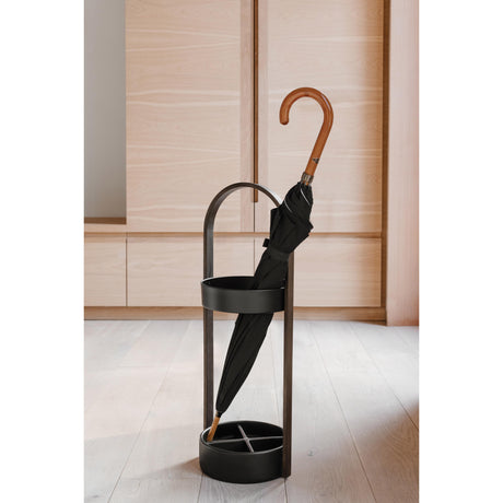 Bellwood Umbrella Stand - Black/Walnut