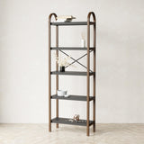 Bellwood Freestanding Shelf 5 Tier - Black/Walnut